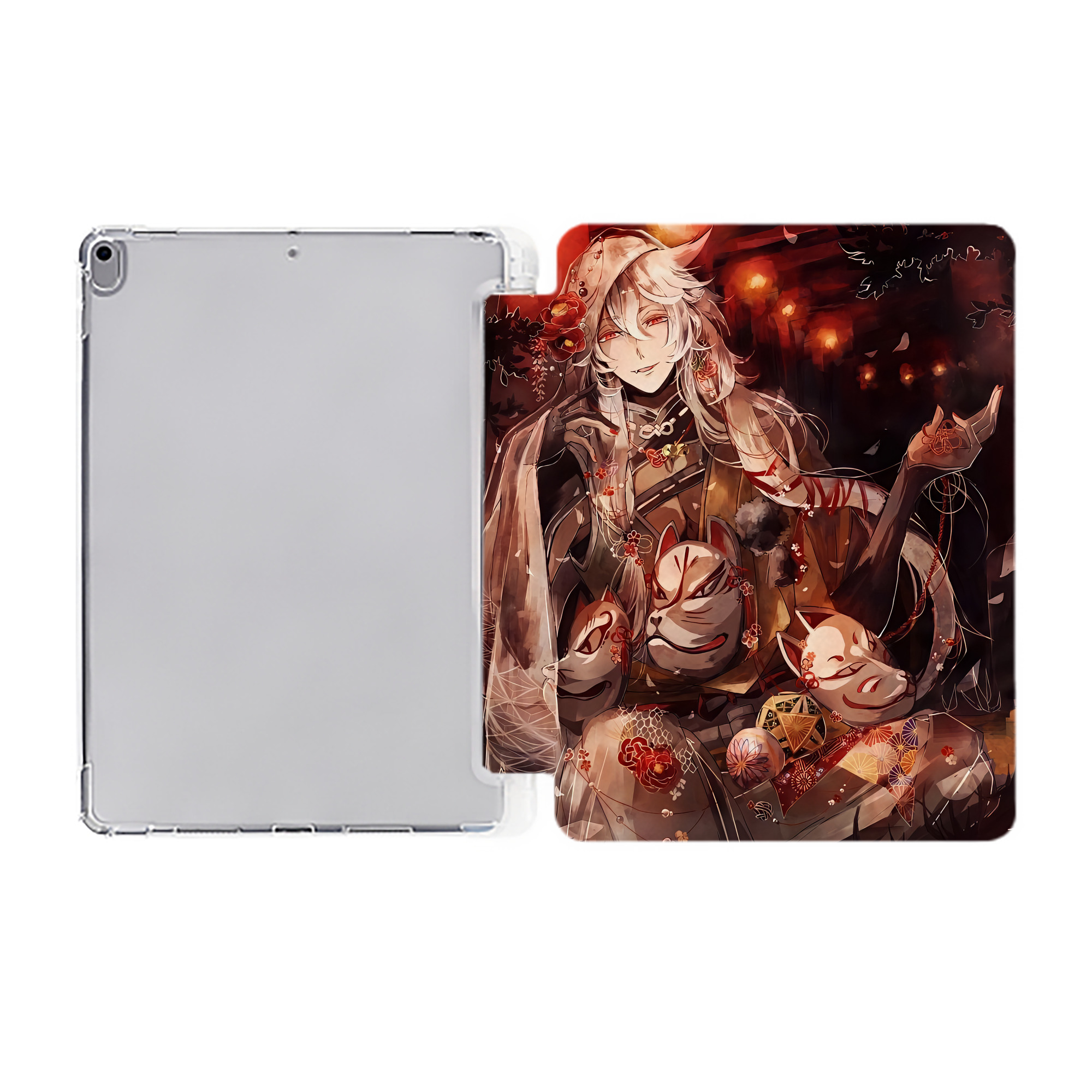 （画像用） 刀剣乱舞 Touken Ranbu IPad ケース ペン収納付き 三つ折りスタンド PUレザー×シリコン 対応機種9.5/10.5/10.9インチ